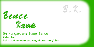bence kamp business card